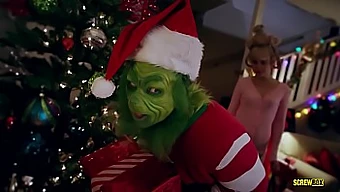 Group sex with the Grinch in lingerie and high heels