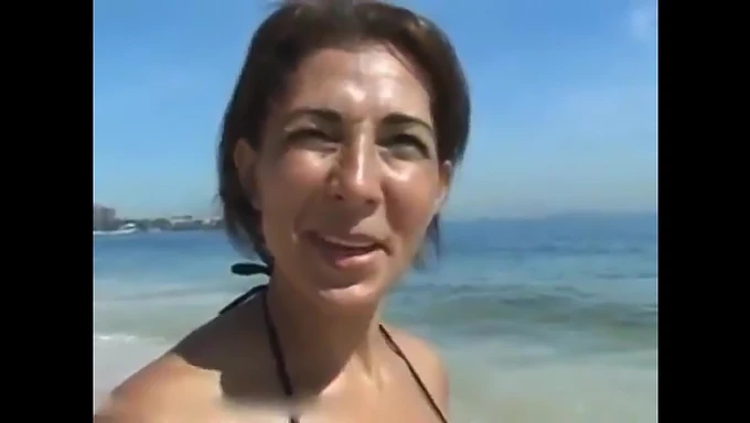 Vacationing Brazilian MILF enjoys big cock